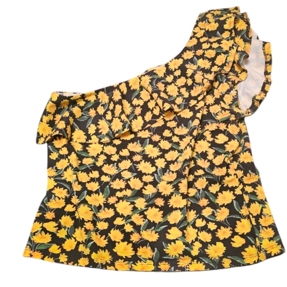 Anthropologie Tops - Multi-Coloured Anthropologie Maeve Women's Floral One-Shoulder Ruffled Top